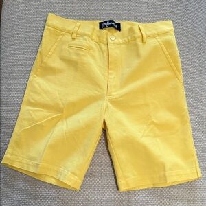 Men's Golf Bright Yellow Flat Front Shorts